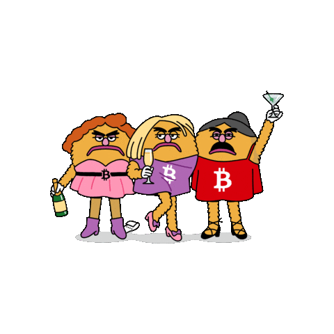 Girls Night Out Bitcoin Sticker by herecomesbitcoin
