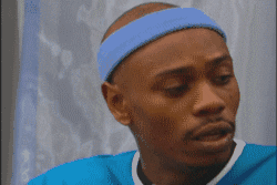 Celebrity gif. Dave Chappelle looks around with his mouth open looking confused. He looks up with big eyes, still not sure what’s happening.