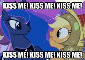 my little pony kiss GIF