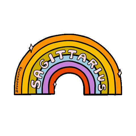 Zodiac Sign Rainbow Sticker by Doodle by Meg