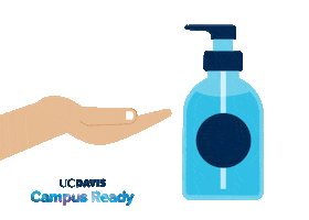 Wash Hands Sanitize Sticker by UC Davis