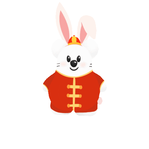 Chinese Bunny Sticker by Cloversoft