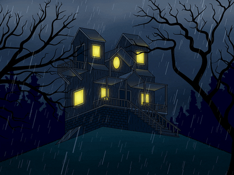 Haunted House Illustration GIF by Izhizam - Find & Share on GIPHY