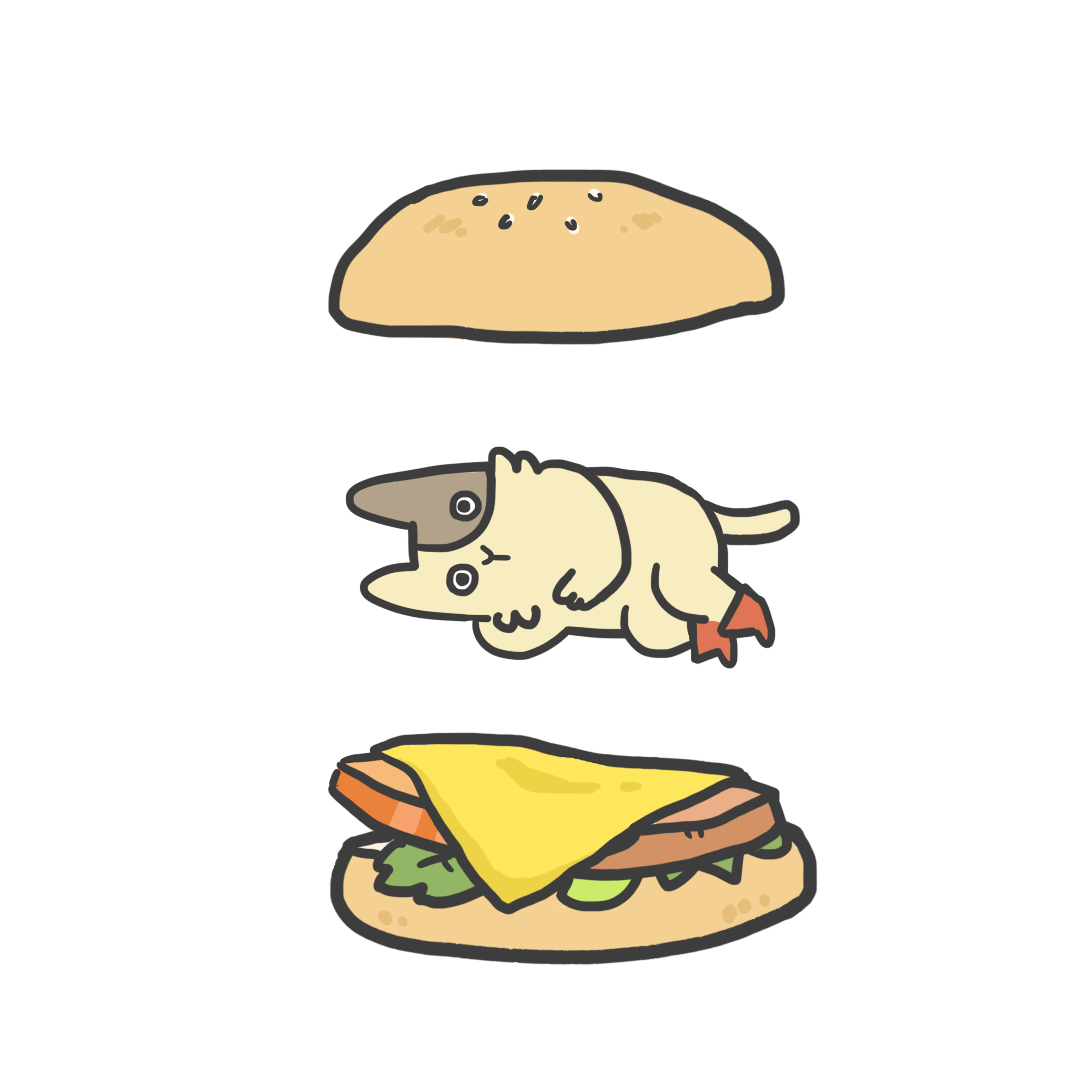 Cat Hamburger Sticker for iOS & Android GIPHY