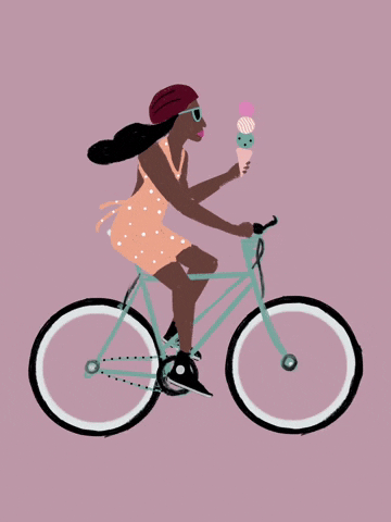 Jazreena bike cycling icecream helmet GIF