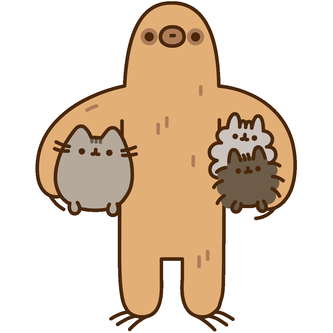sloth with pusheen