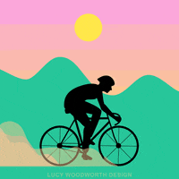 Summer Cycling GIF by Lucy Woodworth Design
