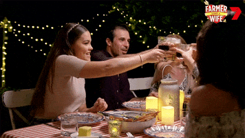 Cheers Dinner GIF by Farmer Wants A Wife