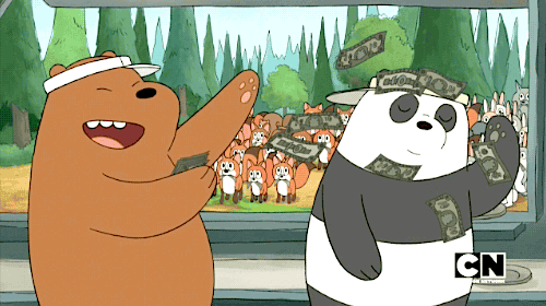 Make It Rain Panda GIF