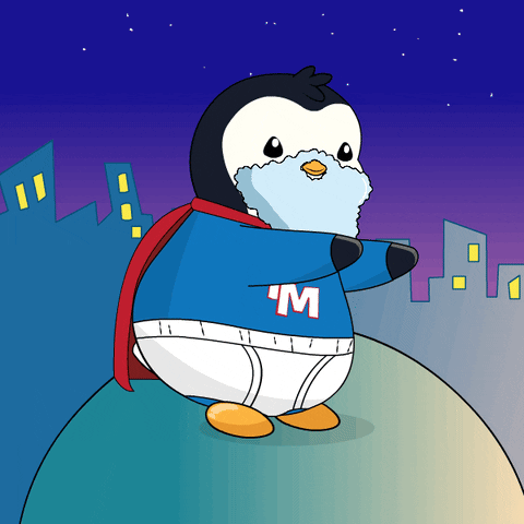 Happy Super Hero GIF by Pudgy Penguins