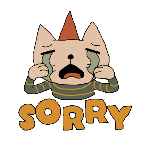 Sorry Cat Sticker by Colin