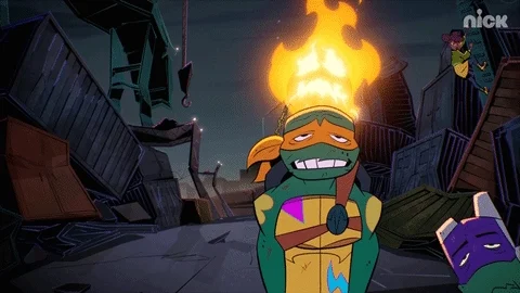 Tired Fire GIF by Teenage Mutant Ninja Turtles