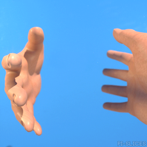 3d animation graphics of animators networking and shaking hands