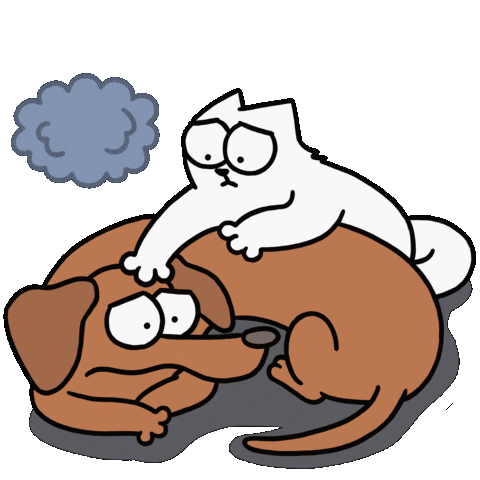 Sad Cats And Dogs Sticker by Simon's Cat
