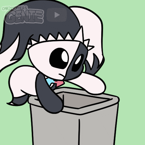 I Suck Trash Can GIF by Christophers Genie