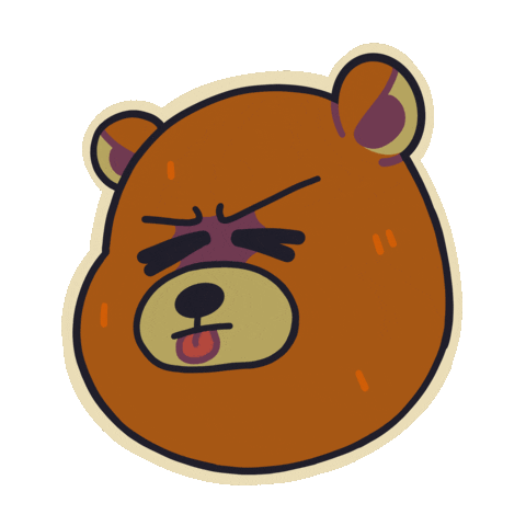 Sick Grizzly Bear Sticker by MokaJake