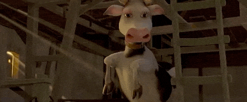scared cow GIF by The Little Vampire