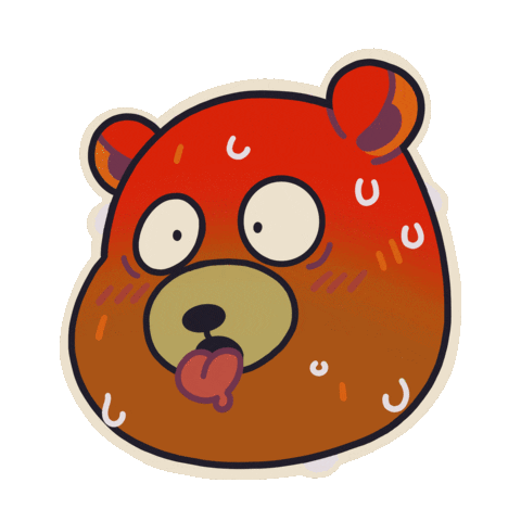 Grizzly Bear Sticker by MokaJake