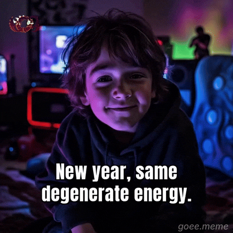 New Year Chaos GIF by Goeememe