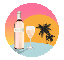 Rose Gold Wine Sticker