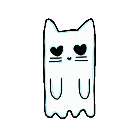 Happy Ghost Cat Sticker