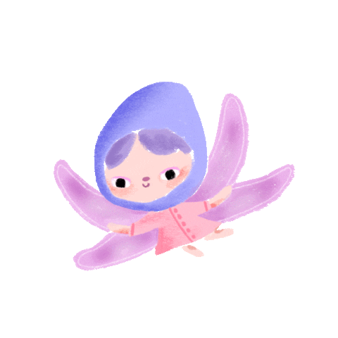 Flying Cute Girl Sticker by foopklo