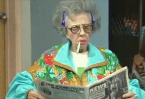 old lady smoking GIF