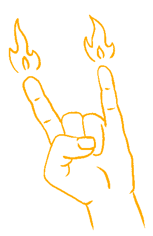 Rock On Metal Sticker by Flammekaster