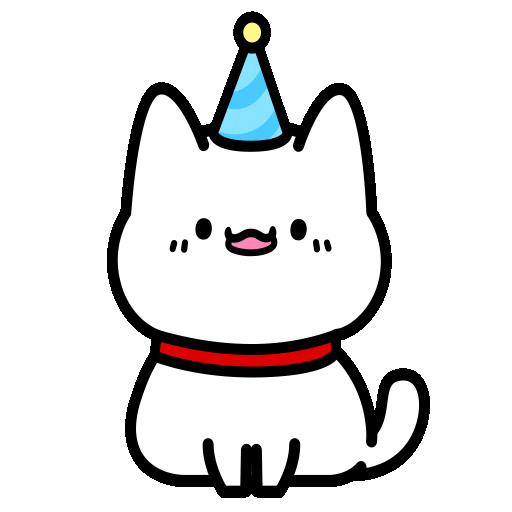 Happy White Cat Sticker by Lord Tofu Animation