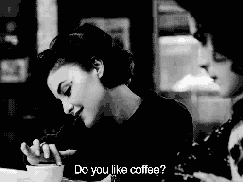  talking coffee woman drink fine GIF
