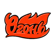 Fire Lettering Sticker