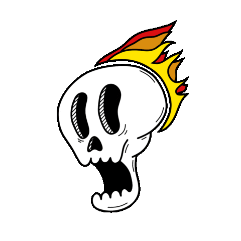 Fire Skull Sticker