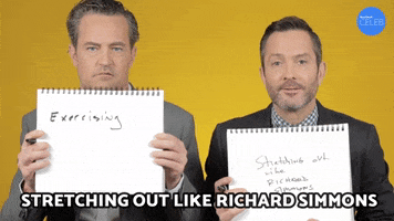 Stretching Matthew Perry GIF by BuzzFeed