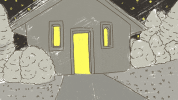 Xaivnie night house spooky 2d animation GIF