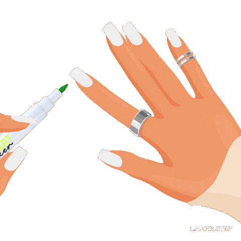 White And Green Nails Sticker by L.A. COLORS Cosmetics