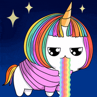 unicorns throwing up rainbows