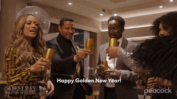 Happy New Year Cheers GIF by PeacockTV
