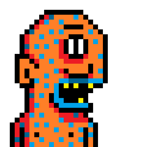 Pixel Orange Sticker