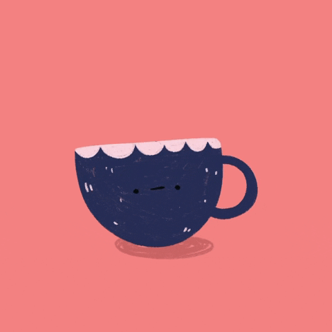 Cup Of Tea Hearts GIF