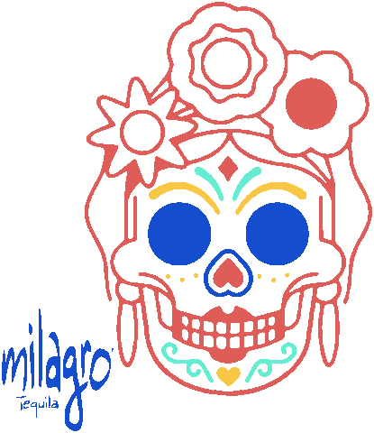 Day Of The Dead Skull Sticker by Milagro Tequila