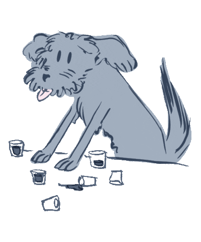 Puppy Shadow Sticker