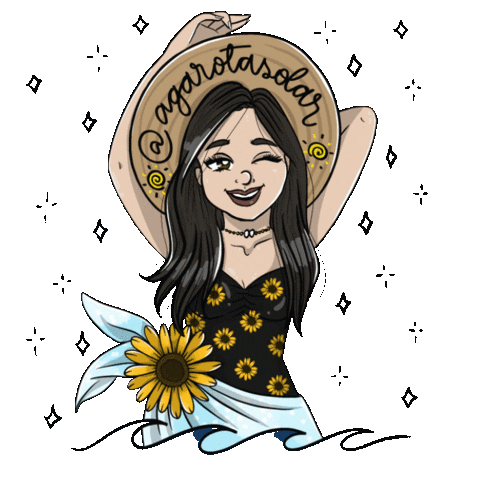 Girassol Chapeus Sticker