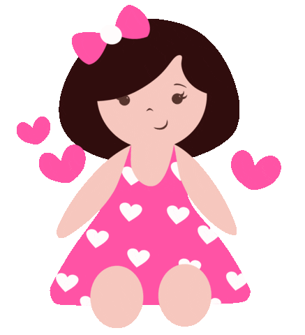 Cute Girl Heart Sticker