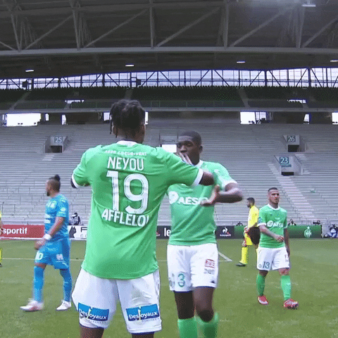 Football Hug GIF by AS Saint-Étienne