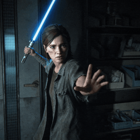 Ellie Light Saber GIF