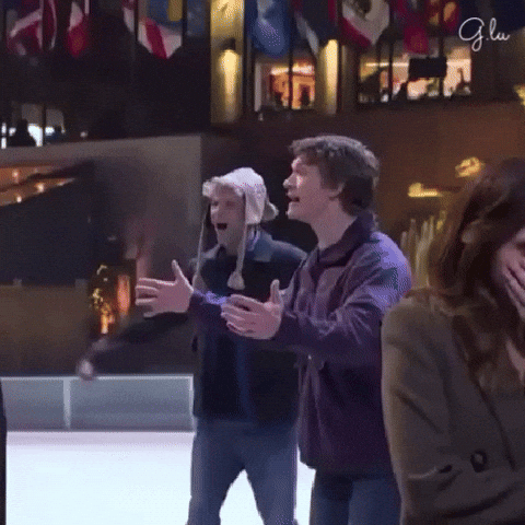 Ice Skating Hug GIF