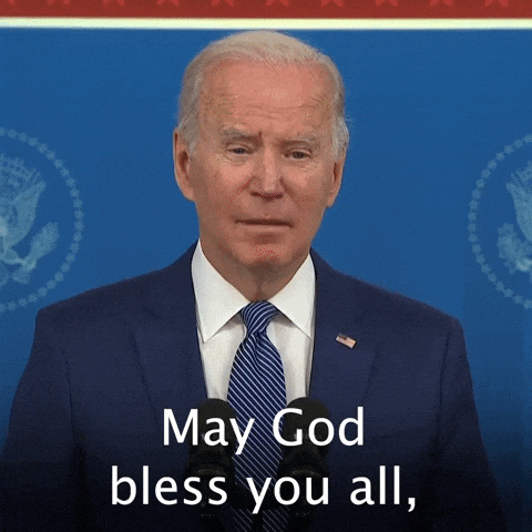 GIF showing 'May God Bless You All' in soft, calming animation