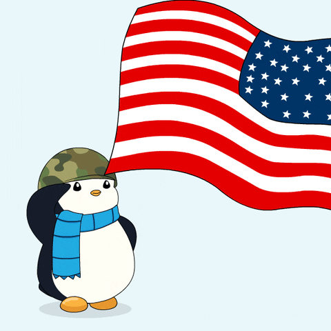 Fourth Of July Usa GIF by Pudgy Penguins