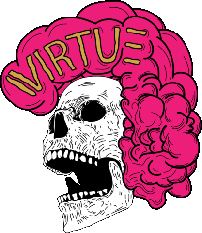 Color Skull Sticker by Virtue Las Vegas
