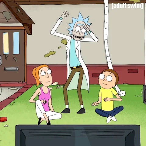 Happy Season 1 GIF by Rick and Morty animated faves
